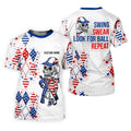 Swing Swear Look For Ball Repeat Red White Blue Argyle Golf Shirt, 250 Years Golf Shirts For Men