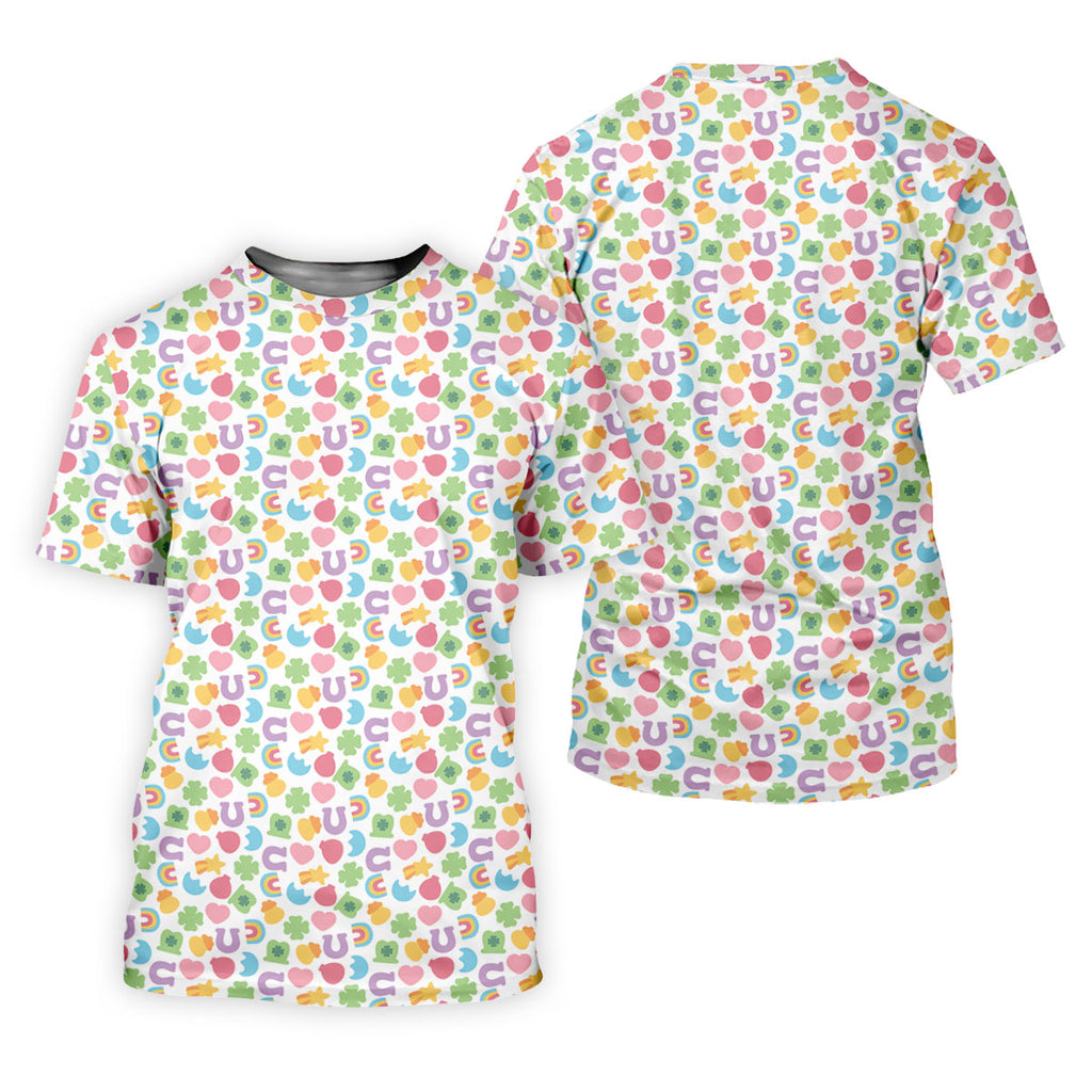 St Patrick's Day Lucky Charms White Golf Shirt, Cute Golf Outfit, Polo Shirts For Men, Golf Shirts For Men