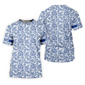 Toile De Jouy Blue Golf Shirt, Golf Tops For Men, Polo Shirts For Men, Golf Gift For Men, Golf Shirts For Men