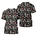 Cute Santa Claus Gift Black Men's Golf Polo Shirts, Christmas Golf Shirt, Polo Shirts For Men