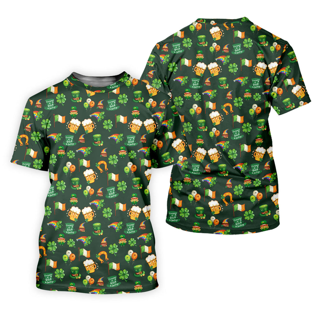 Everyone Is Irish Today Shamrock St Patrick's Day Dark Green Golf Shirt, Polo Shirts For Men, Golf Shirts For Men
