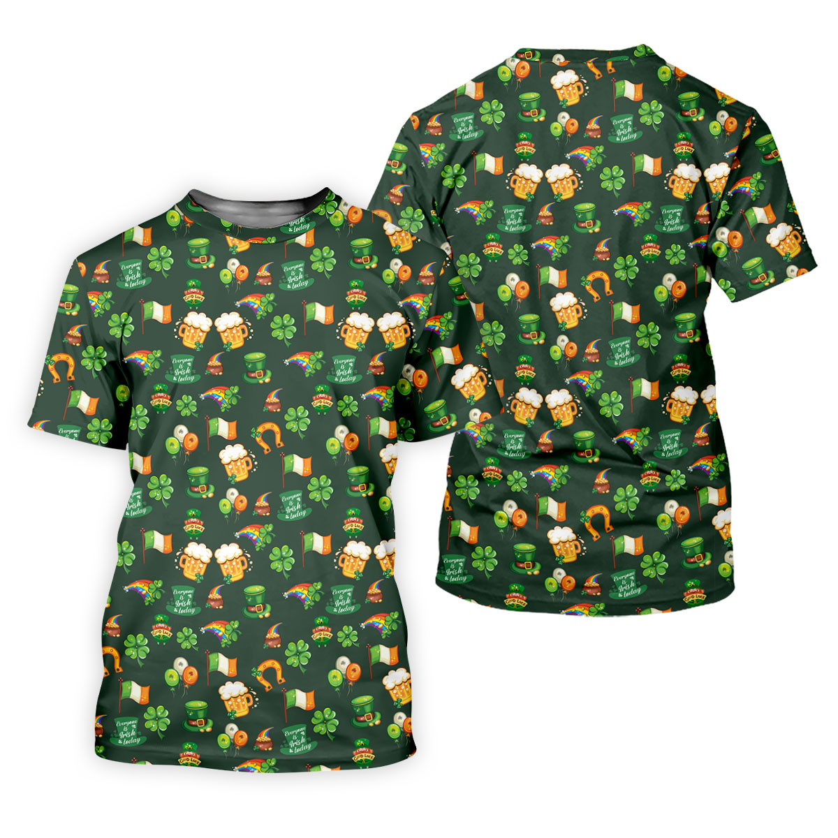 Everyone Is Irish Today Shamrock St Patrick's Day Dark Green Golf Shirt, Polo Shirts For Men, Golf Shirts For Men
