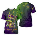 Mardi Gras Aligator Crown Mask Purple Green Gold Golf Tops For Men, Polo Shirts For Men, Golf Shirts For Men