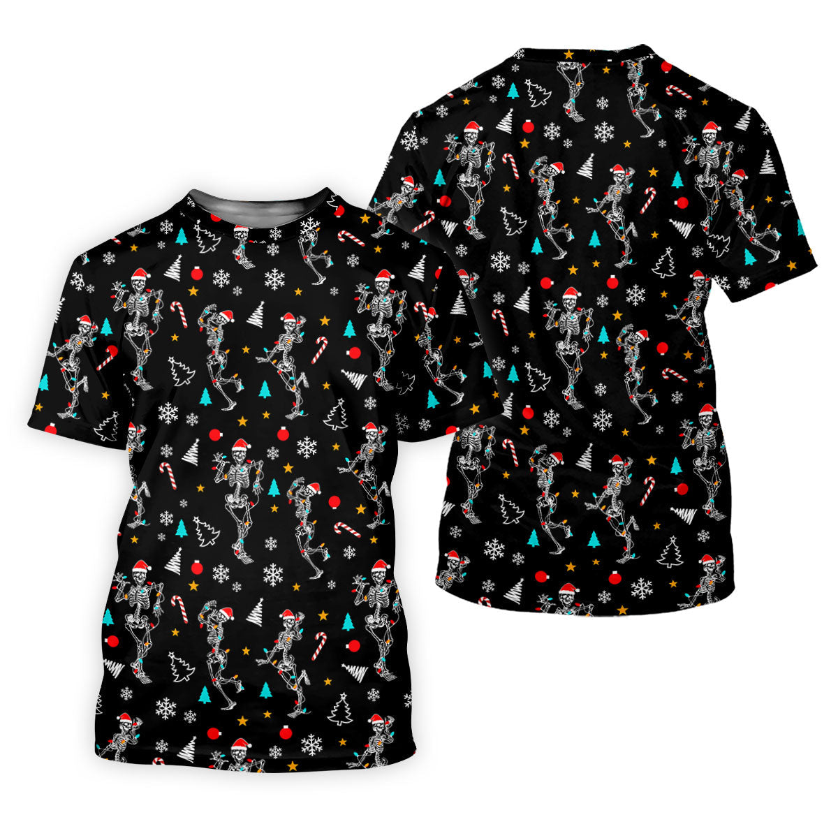 Skeleton Christmas Fun Golf Shirts For Men, Christmas Golf Shirt, Polo Shirts For Men, Cool Golf Gift