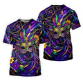Mardi Gras Beads Ribbons Feather Masquerade Mask Print Golf Shirt, Golf Polo Shirts, Golf Tops For Men
