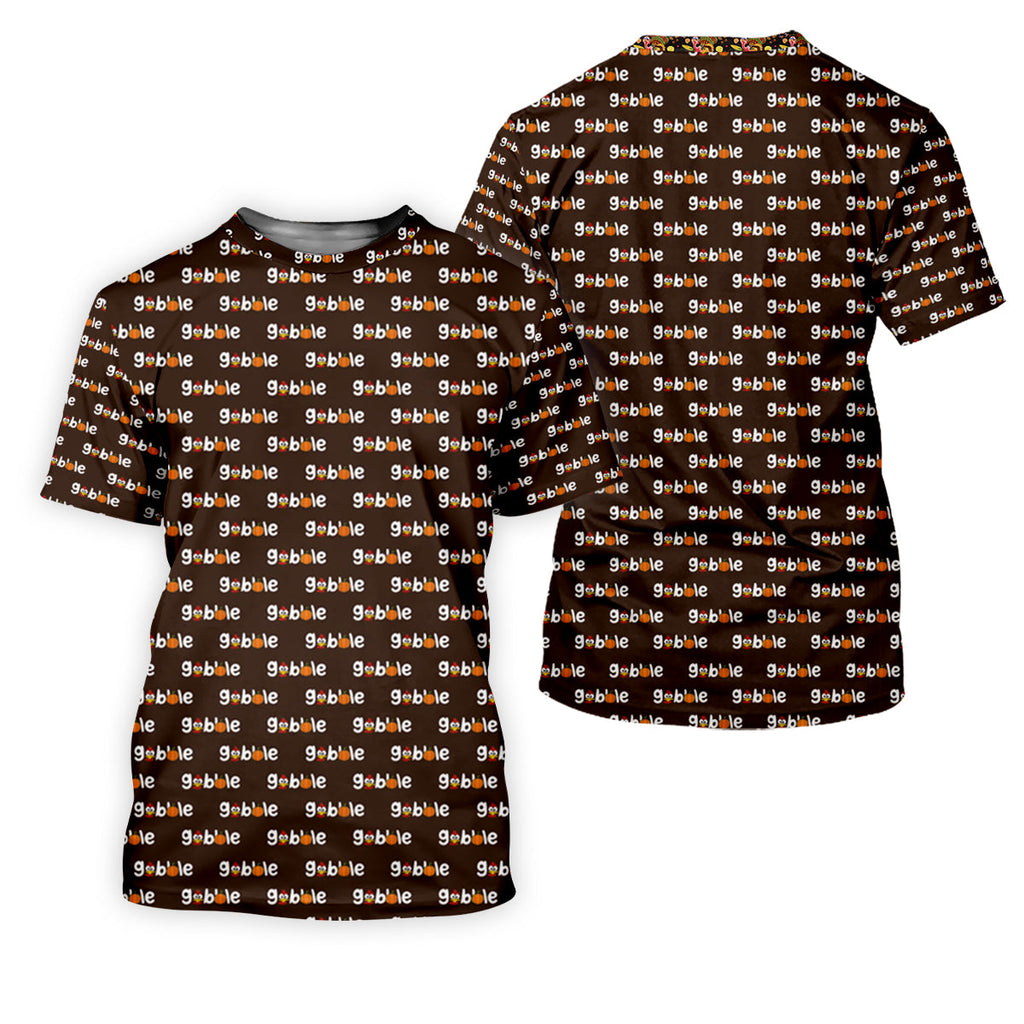 Gobble Turkey Thanksgiving Holiday Fun Golf Shirts For Men, Polo Shirts For Men, Golf Gift For Men