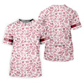 Custom Name Toile de Jouy Birds And Flowers White And Red Polo Shirts For Men, Golf Gift For Men