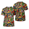 Hawaiian Tiki Tropical Floral Golf Shirts For Men, Polo Shirts For Men, Golfing Apparel
