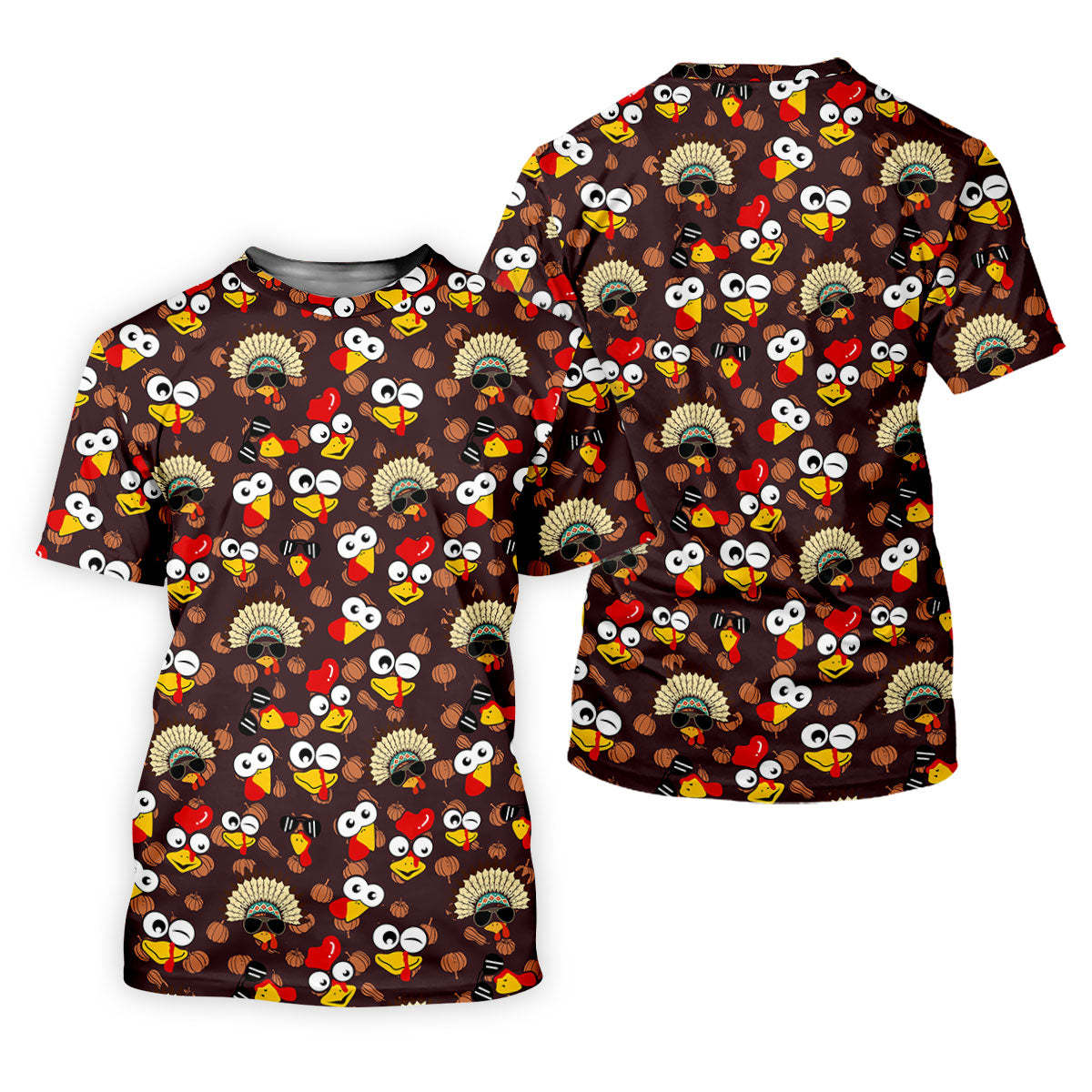 Thanksgiving Polo Golf Tops For Men, Pumpkin Turkey Fun Golf Shirts For Men, Thanksgiving Golf Gift For Men