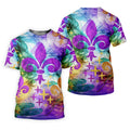 Mardi Gras Festival Fleur De Lis Symbol Purple Green Gold Polo Shirts For Men, Golf Shirts For Men