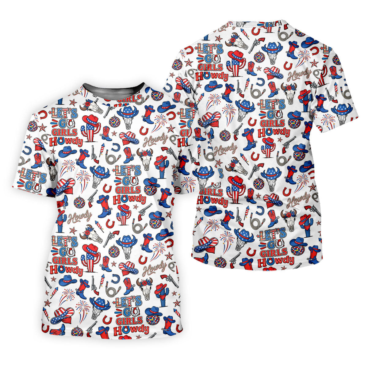 Let's Go Girl Howdy 250th Anniversary Western Cowboy Patriotic 4th Of July Golf Shirt, Golf Shirts For Men