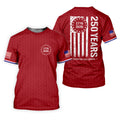 250 Years Quarter Millennnial Golf Ball Pattern Red Patriotic Golf Shirt, 4th Of July Golf Shirts For Men