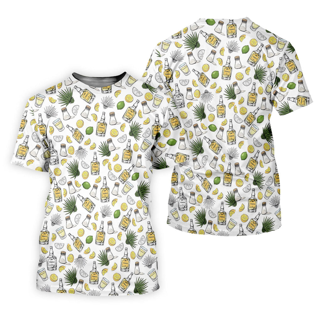 Tequila Lime Salt Cinco De Mayo Celebration Golf Tops For Men, Drinking Party Polo Shirts For Men