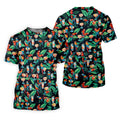 Colorful Parrots Margaritas Cinco De Mayo Celebration Fiesta Themed Tropical Pattern Golf Shirts For Men