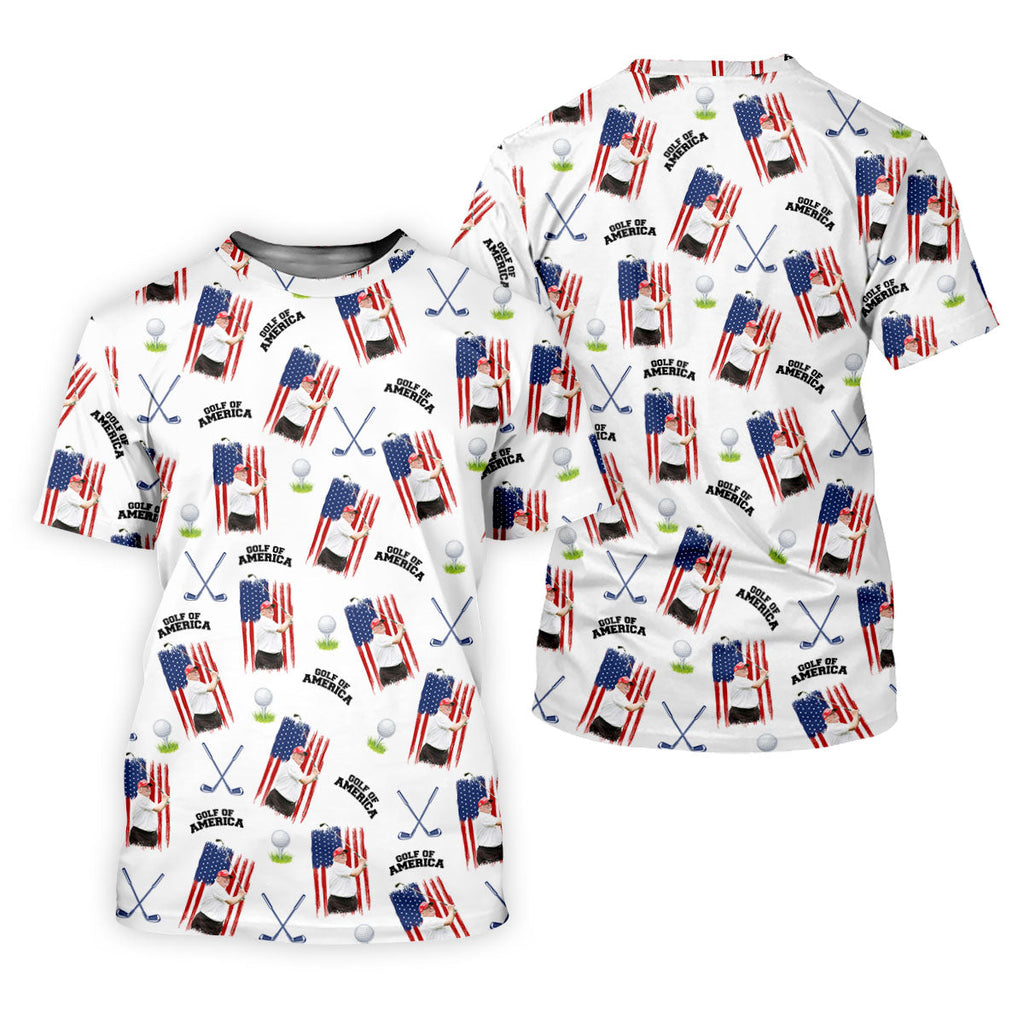 Golf Of America Patriotic Golf Shirt, Men's Funny Golf Shirts, 250 Years 4th Of July Golf Shirts For Men