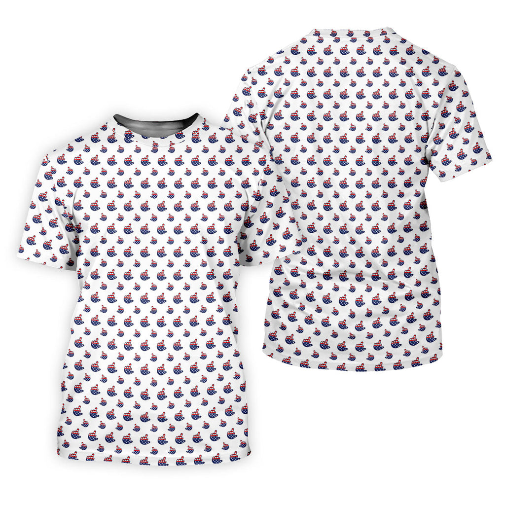 Funny Middle finger US Flag Pattern 250th Anniversary White Golf Shirt, 4th Of July Golf Shirts For Men