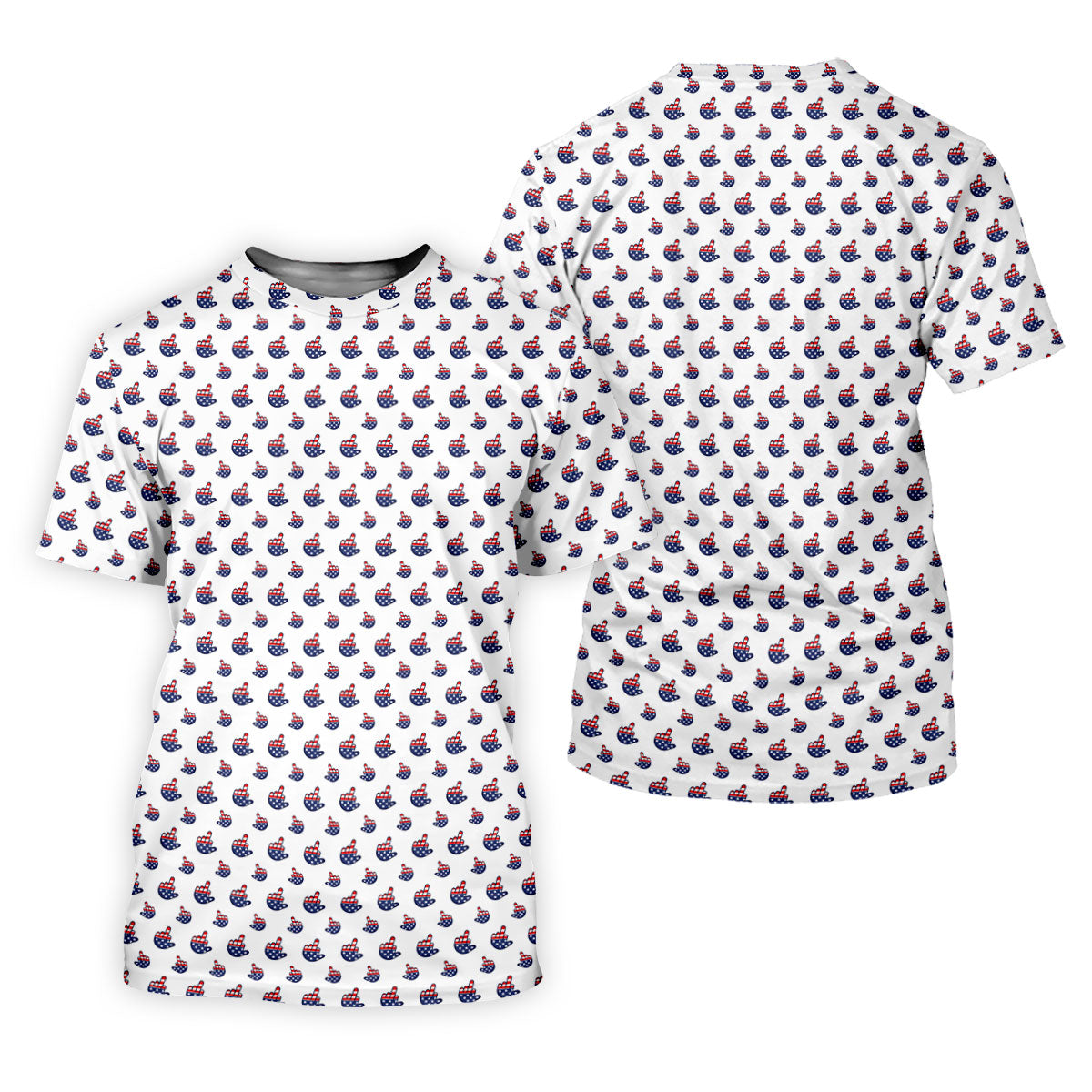 Funny Middle finger US Flag Pattern 250th Anniversary White Golf Shirt, 4th Of July Golf Shirts For Men