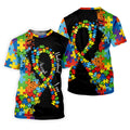 Accept Love Understand Autism Awareness Colors Autism Ribbon Golf Tops For Men, Golf Shirts For Men