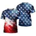 Red White Blue Gradient Art 4th Of July Patriotic Golf Shirt, 250 Years Golf Shirts For Men