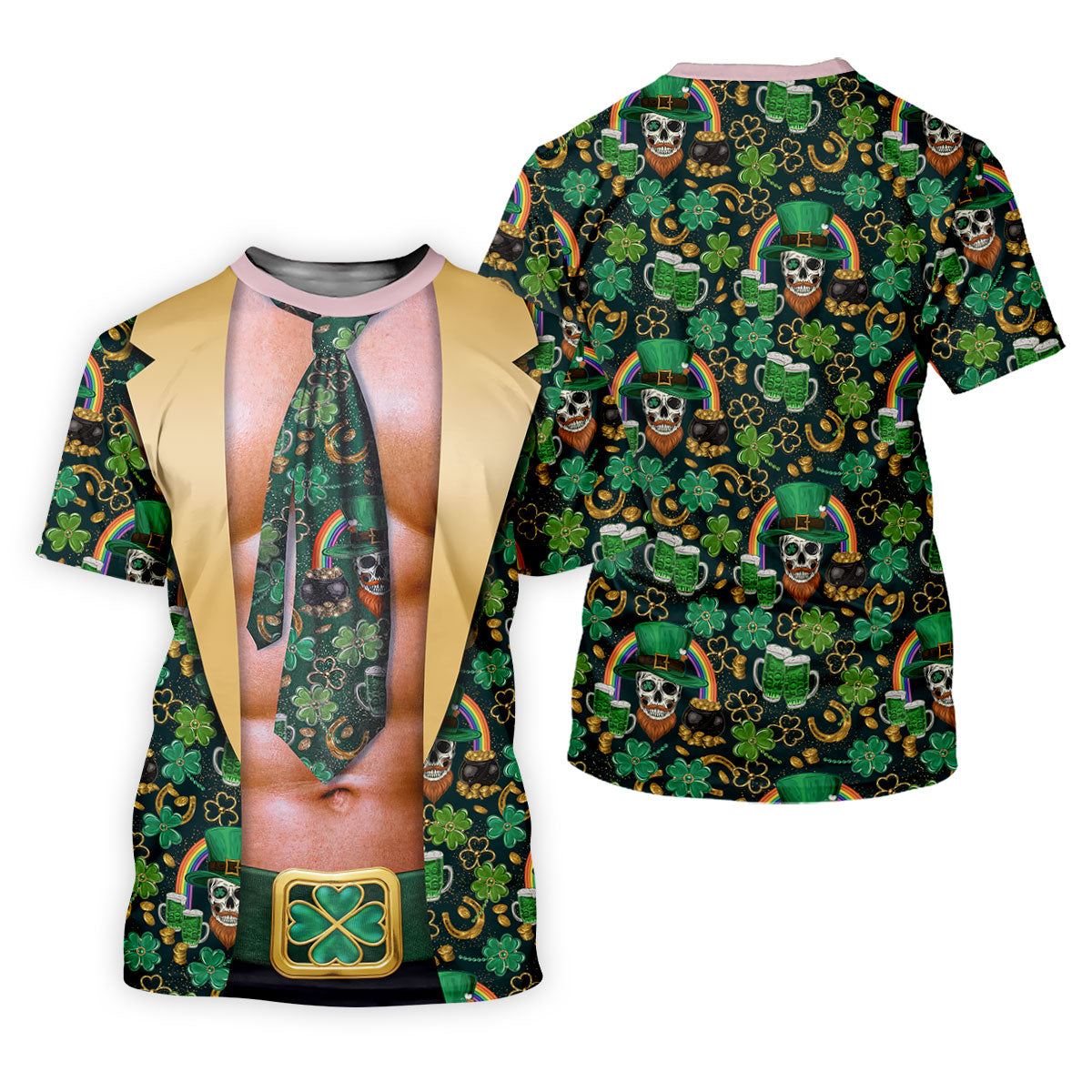 Funny Costume Shamrock St Patrick's Day Golf Shirt, Performance Golf Shirt, Polo Shirts For Men