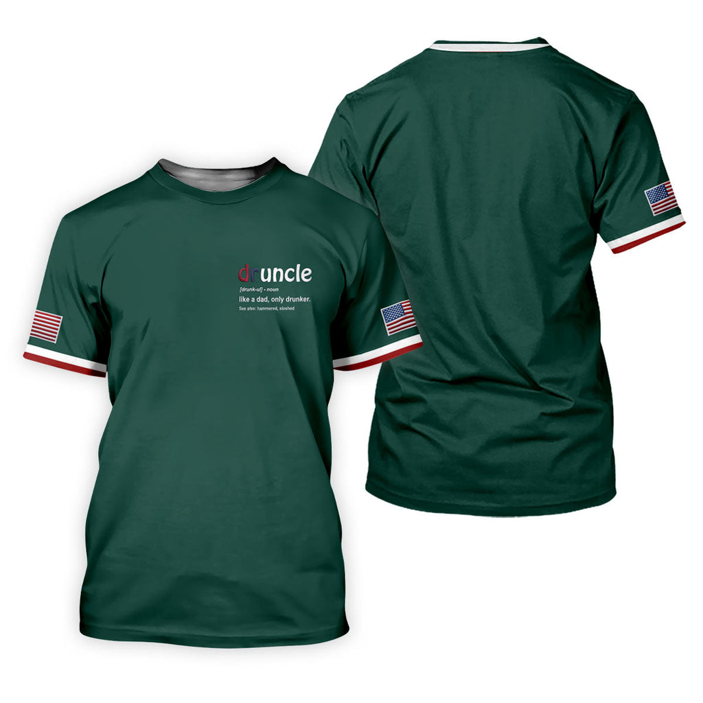 Druncle Like A Dad Only Drunker Father's Day Golf Shirt, Men's Funny Golf Shirts, Golf Gift For Dad