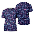 Neon Line Tropical Flamingo Hawaiian Golf Shirt, Polo Shirts For Men, Golfing Apparel