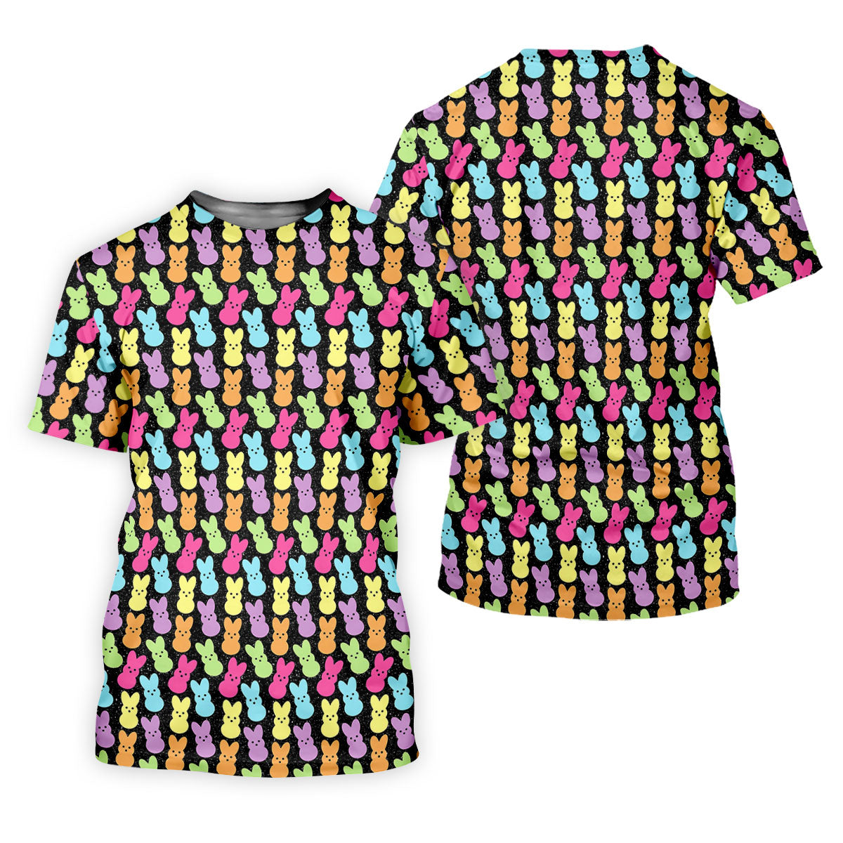 Colorful Easter Peeps Black Golf Shirt, Golf Shirts For Men, Cute Golf Outfit, Polo Shirts For Men