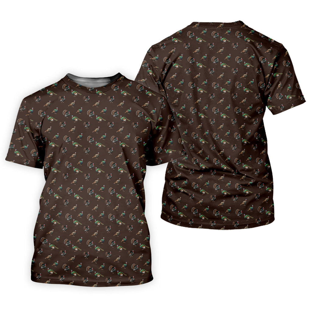 Turkey Hunting Seamless Pattern Funny Golf Shirts, Father's Day Golf Shirt, Golf Gift For Dad