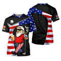 Golf And Beer Patriotic Man Golf Ball Pattern 4th Of July Black Golf Shirt, 250th Anniversary Golf Shirts For Men