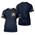 Bald Eagle American Flag 250 Years Navy Golf Shirt, Patriotic 4th Of July Golf Shirts For Men