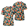 Large Hibiscus Flowers Tropical Vibe Golf Tops For Men, Hawaiian Golf Shirts, Polo Shirts For Men