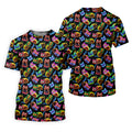 Neon Cats Tropical Vibe Golf Tops For Men, Cute Golf Outfit, Golf Shirts For Men, Polo Shirts For Men