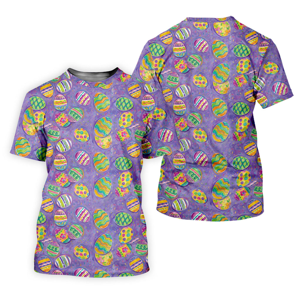 Colorful Painted Easter Eggs Golf Shirts For Men, Cute Golf Outfit, Polo Shirts For Men