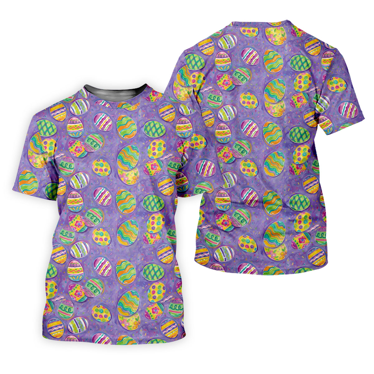 Colorful Painted Easter Eggs Golf Shirts For Men, Cute Golf Outfit, Polo Shirts For Men