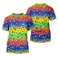 Acceptance Awareness Understanding Autism Puzzle Rainbow Gradient Golf Tops For Men, Golf Shirts For Men