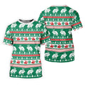 Christmas Festive Reindeer Snowflakes Christmas Golf Shirt, Golf Gift For Men, Golf Shirts For Men