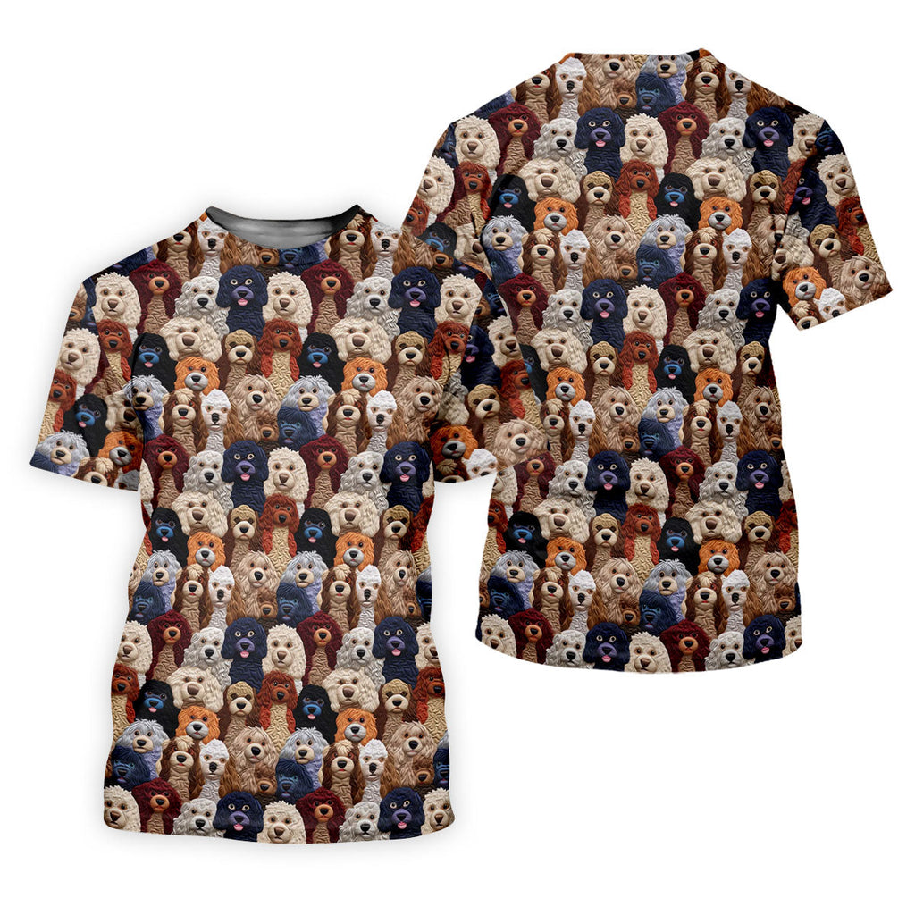Cartoon Poodle Dog Men's Golf Polo Shirts, Gifts For Dog Lovers, Polo Shirts For Men