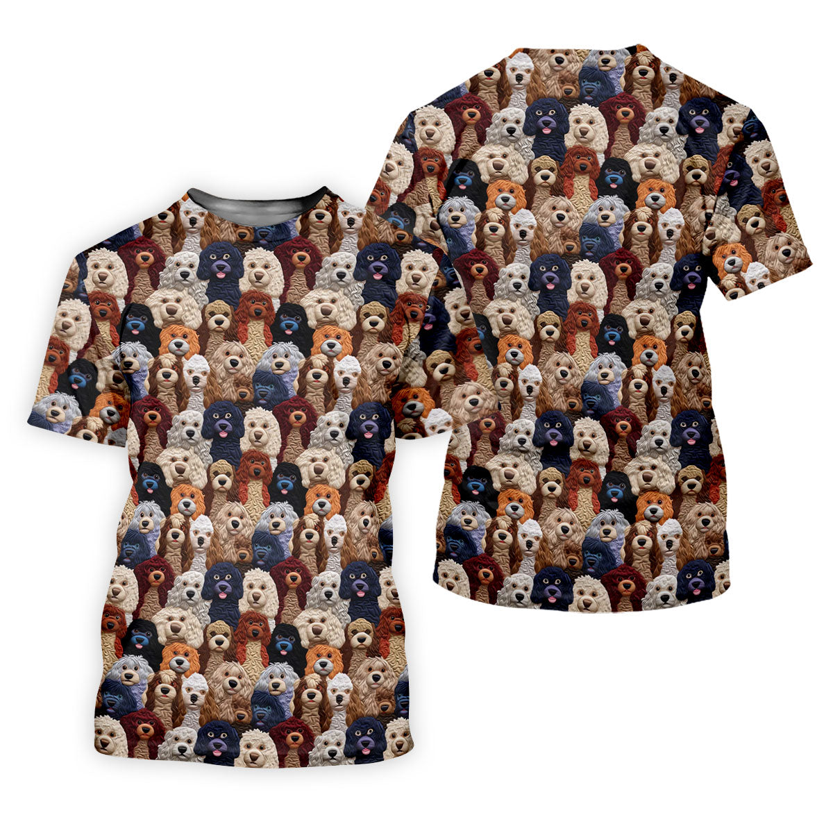 Cartoon Poodle Dog Men's Golf Polo Shirts, Gifts For Dog Lovers, Polo Shirts For Men