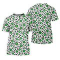 Lucky Four Leaf Clover Leopard Pattern St Patrick's Day Golf Shirt, Polo ShirtFor Men, Golf Shirts For Men