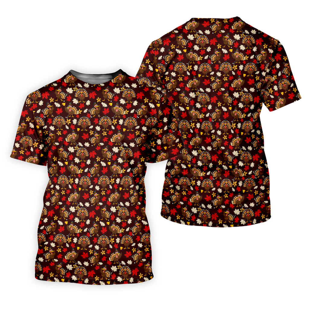 Funny Thanksgiving Turkey Golf Pose Golf Tops For Men, Polo Shirts For Men, Golf Gift For Men