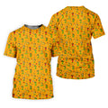Mexican Cartoon Food Characters Cinco De Mayo Celebration Fiesta Themed Yellow Golf Shirts For Men