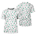 Stick Figure Golf Pose St Patrick's Day Shamrock White Golf Shirt, Polo Shirts For Men, Golf Shirts For Men