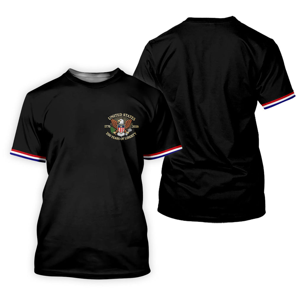 America Bald Eagle 250 Years Of Liberty Patriotic 4th Of July Golf Shirt, Golf Shirts For Men