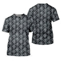 Skull Damask Charcoal Grey Gothic Floral Golf Tops For Men, Polo Shirts For Men, Golf Shirts For Men