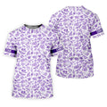 Custom Name Toile de Jouy Birds And Flowers Purple And White Polo Shirts For Men, Golf Gift For Men