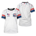 America 250th Anniversary Red White And Blue Stars White Golf Shirt, Patriotic 4th Of July Golf Shirts For Men