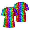 Rainbow Cube 3D Effect LGBT Support Golf Tops For Men, Gay Pride Month Celebrate Golf Shirts For Men