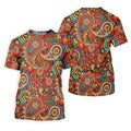 Paisley Design Golf Tops For Men, Boho Pattern Golf Shirts For Men, Polo Shirts For Men