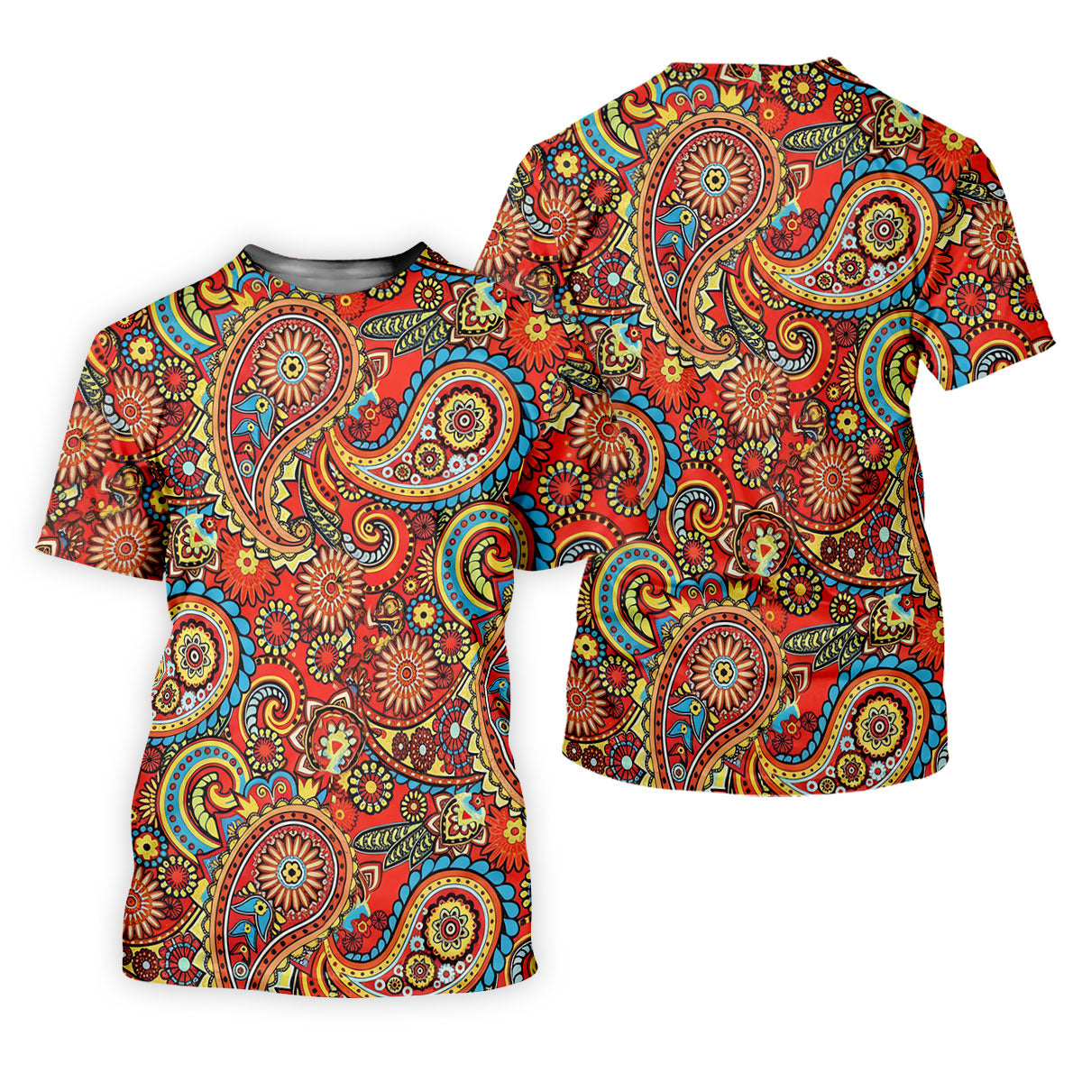 Paisley Design Golf Tops For Men, Boho Pattern Golf Shirts For Men, Polo Shirts For Men