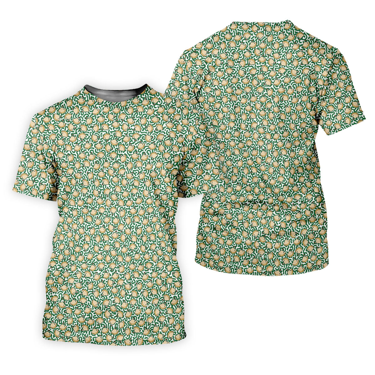 Sandwich Golf Course Seamless Pattern Performance Golf Shirt, Golf Tops For Men, Golf Shirts For Men
